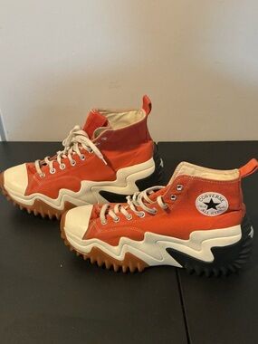 Converse Orange High-Top Platform Sneakers